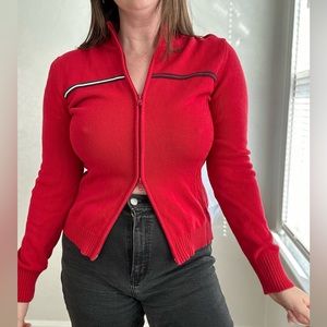Vintage Tommy Hilfiger Red Zip Sweater